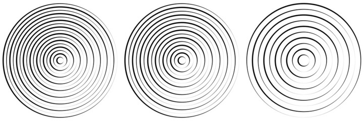 Wall Mural - Converging radial, circular lines element