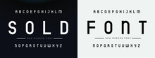 SOLD Sports Minimal Tech Font Letter Set. Luxury Vector Typeface For Company. Modern Gaming Fonts Logo Design.
