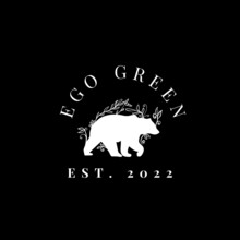 Black Ego Green Floral Minimalist Simple Logo