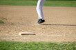baseball player leading off from first base