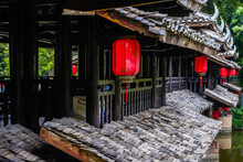 Zhuang Ethnic Architecture In Guangxi, China, Wind And Rain Bridge