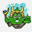 Cartoon Mascot Of  Weed Bud With Loki Style. Vector And Illustration