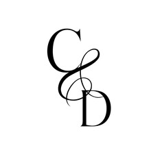 Dc, Cd, Monogram Logo. Calligraphic Signature Icon. Wedding Logo Monogram. Modern Monogram Symbol. Couples Logo For Wedding