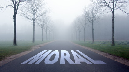 Wall Mural - Street Sign to Moral