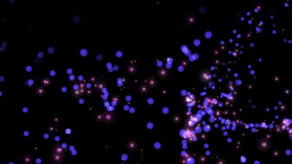 Wall Mural - abstract multi-colored particles similar to balls take off in space in a chaotic wave. nanodynamic f