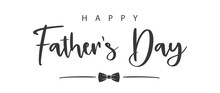 Happy Father's Day. Text And Bow Tie. Vector