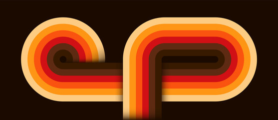 Wall Mural - simple retro design in abstract 70's style with colorful lines. vector illustration.