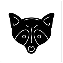 Wall Mural - Tanuki glyph icon. Japanese raccoon dog. Werewolf raccoon. Traditional folklore character.Japanese culture concept.Filled flat sign. Isolated silhouette vector illustration