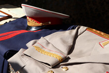 Ceremonial Military Uniform Of An Officer Of The Soviet Army, Cap, Jacket