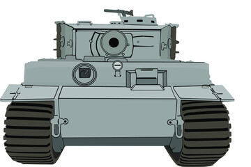 Wall Mural - One of the most famous tanks of the Second World War is the Pz-VI Tiger. Undoubtedly a magnificent tank both externally and from the point of view of combat characteristics. Detailed vector image