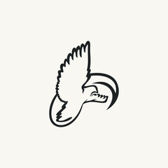Wall Mural - a unique and abstract dove logo