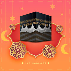 Wall Mural - Hajj mabroor umrah mecca makkah islamic pilgrimage kaaba mabrur mubarak arabic beautiful poster flyer