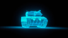 A Tank In Neon Blue (3d Rendering)