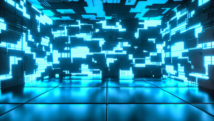 Wall Mural - an abstract technical background (3d rendering)