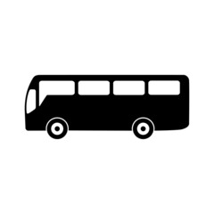 Wall Mural - bus icon. public transport silhouette. school bus symbol. side view. vector isolated on white.