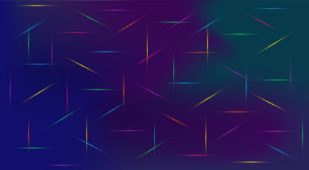 Wall Mural - Abstract graphic wallpaper. Multicolored randomly directed shining strokes on a multicolored gradient background.