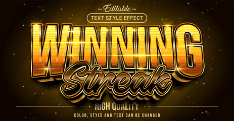 Wall Mural - editable text style effect - winning streak text style theme.
