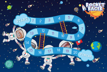 Wall Mural - Game template with space theme background