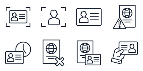 ID and Verification icons set . ID and Verification pack symbol vector elements for infographic web