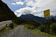 The Sign For The Exit To Death Road, Camino De La Muerte, Yungas North Road Between La Paz And Coroico, Bolivia
