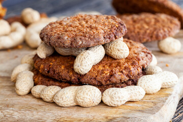 delicious crunchy cookies with peanuts