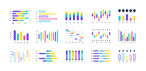 Wall Mural - histogram infographic. business charts and modern financial statistic diagrams, stock line graphs. v