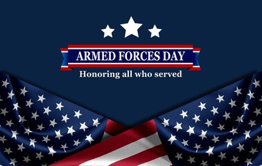 Wall Mural - ARMED FORCES DAY , Poster with USA flag	