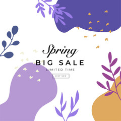 Set of floral spring summer fall universal artistic templates. Good for greeting cards, invitations, flyers and other graphic design.