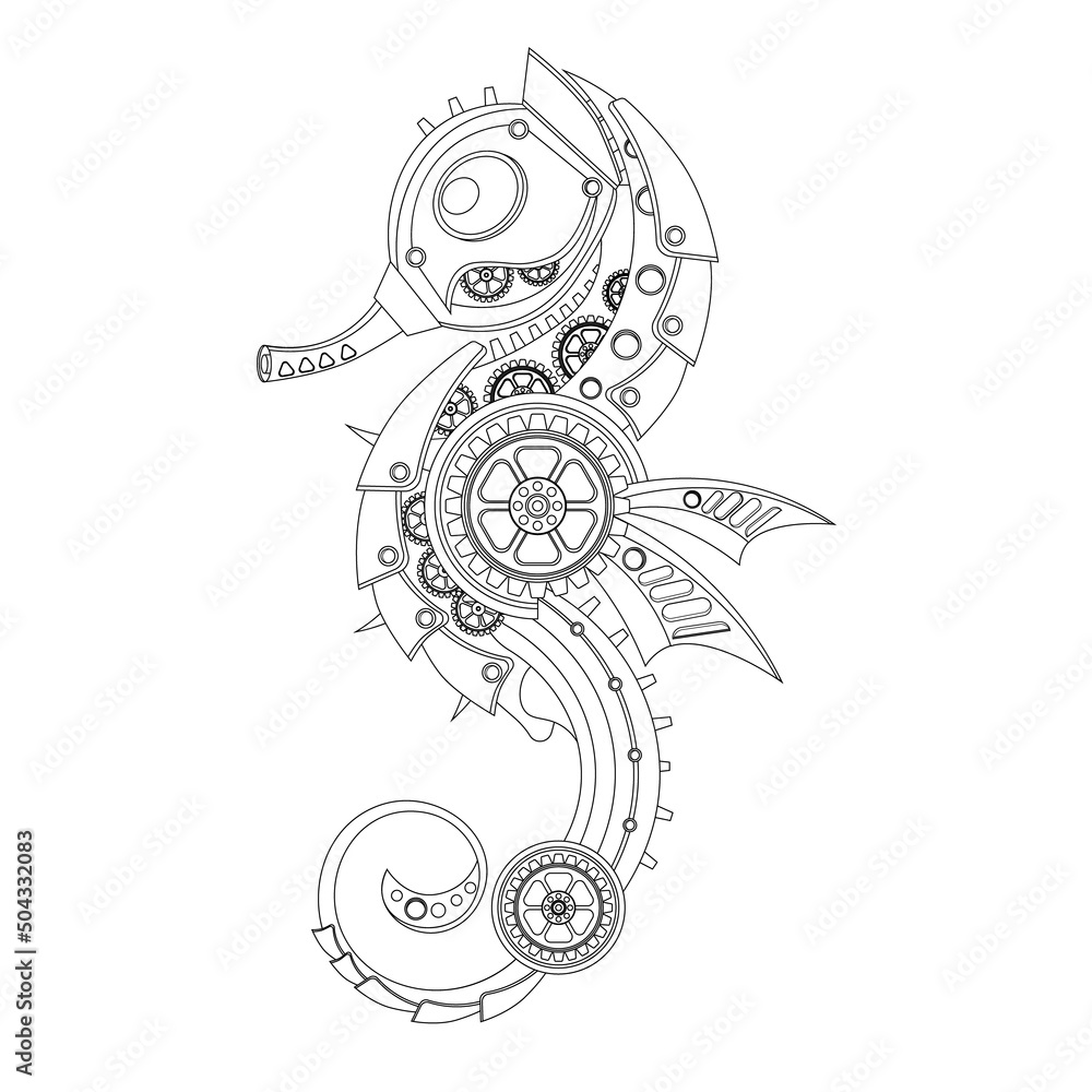 Seahorse Coloring Pages, image size:1000x1000