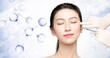 Asian beauty face closeup, medical beauty concept illustration