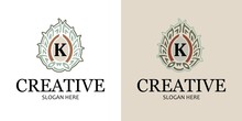 Letter K Flower Bud Logo Design