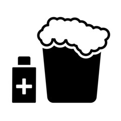 Sticker - Sanitizer Bottles With Bucket Icon