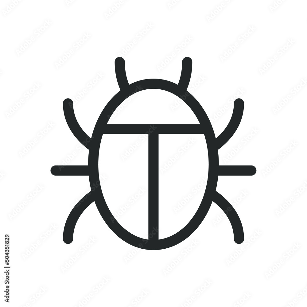 Beetle Symbol Using Computer Bug icon. Insect symbol. Beetle sign. Vector illustration image. Stock ...