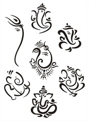 Wall Mural - Ganesha, Aum, Hindu wedding card, Diwali, India	