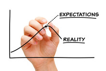 Expectations Vs Reality Business Graph Concept