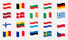 Flags Of European Countries. Flag Vector Icons On Isolated Background. Vector Set Of European Countries Flags. Vector EPS 10