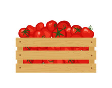 Wooden Box With Tomatoes