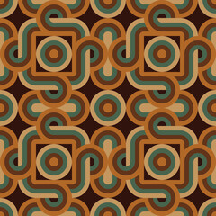  Vintage abstract vector background. Geometric decorative structure. Magic mandala. Ethnic boho ornament mosaic. Seamless pattern.