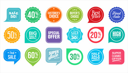 Sticker - Modern super sale stickers and tags colorful collection 