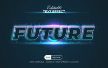 Future Text Effect Neon Style. Editable Text Effect.