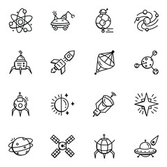 Poster - Set of Space Objects Hand Drawn Icons