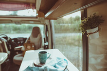 Mug Of Coffee In A Camper Van
