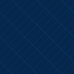 Square and rectangle in grid seamless pattern on navy blue color. Business concept. Repeating blue shapes grid texture for tie, wrapping paper, decor, presentation, card background. 