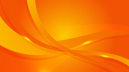 Abstract Yellow and orange warm tone background with simply curve lighting element vector