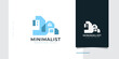 © WzKz - Modern and Minimalist Real Estate Logo Design. Abstract Futuristic House Logo or Icon. Architecture or Construction Industry Logo