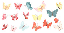 Watercolor Butterflies Illustration For Kids