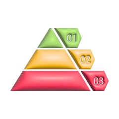 Wall Mural - pyramid infographic 3d. triangle hierarchy data segments. business illustration isolated on white.