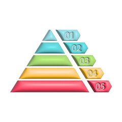 Wall Mural - pyramid infographic 3d. triangle hierarchy data segments. business illustration isolated on white.