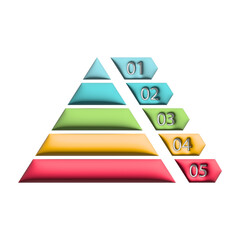 Wall Mural - pyramid infographic 3d. triangle hierarchy data segments. business illustration isolated on white.