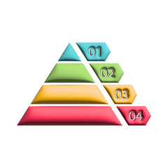 Wall Mural - pyramid infographic 3d. triangle hierarchy data segments. business illustration isolated on white.